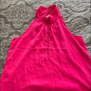 Lilly Pulitzer hot pink silk halter top large